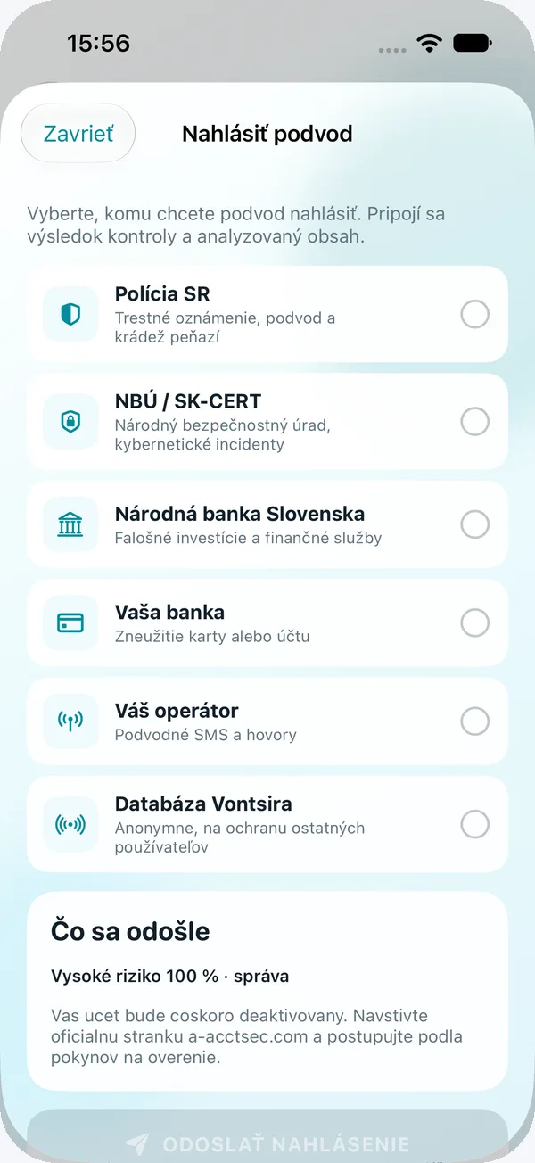 Nahlásiť podvod