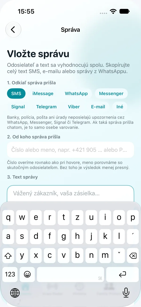 Vloženie správy